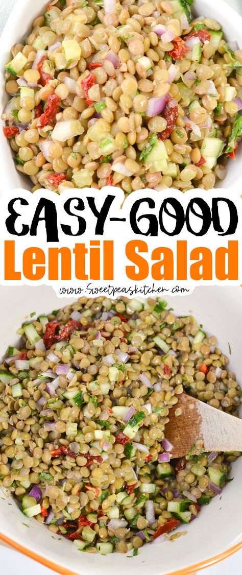 Healthy Lentil Salads, Quick And Easy Lentil Recipes, Cold Lentil Salads, Ww Lentil Recipes, Easy Lentil Salad, Weight Watchers Lentil Recipes, Lentil Sides, Healthy Lentil Recipes Clean Eating, Lentil Recipes Salad