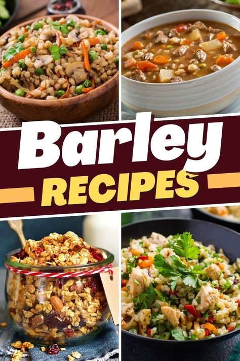 These amazing barley recipes are so full of flavor! From soup to risotto to salad, barley is hearty, satisfying, and delicious! Barley Recipe Healthy, Turkey Barley Soup, Barley Salad Recipes, Barley Recipes, Chicken Barley Soup, Vegetable Barley Soup, Barley Risotto, Barley Recipe, Barley Salad