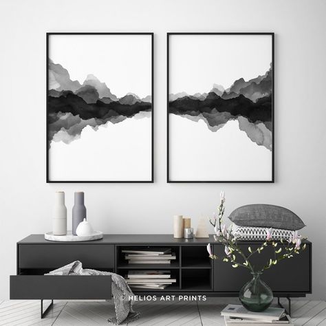 Set of 2 abstract landscape watercolours, Black and white printable digital downloadable wall art https://etsy.me/2JBubdk #art #print #digital #black #white #unframed #landscapescenery #vertical #watercolor White Paintings, Abstract Watercolor Landscape, Minimalist Landscape, Abstract Minimalist, Black And White Wall Art, Watercolor Wall Art, Minimal Art, Black And White Abstract, Pics Art