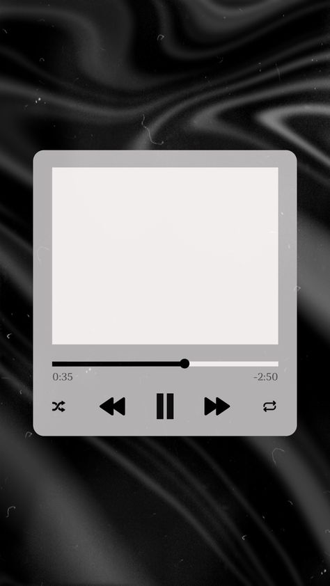 Black and white music player overlay with film dust. Aesthetic Black Template, Vintage Templates Aesthetic, Now Playing Template Aesthetic, Spotify Templates Aesthetic, Template For Pictures Aesthetic, Wallpaper Iphone Music Aesthetic, Music Template Overlay Spotify, Cute Frame Template Aesthetic, Music Template Instagram