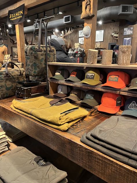 Moto Aesthetic, Camp Store, Materials Board, Cowboy Shop, Hiking Store, Merchandising Ideas, Camping Store, Retail Store Interior Design, Clothing Store Interior