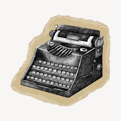 Typewriter Png, Journalism Aesthetic, Machine Aesthetic, Paper Transparent, Ripped Paper, Scrapbook Printing, Vintage Png, Deep Autumn, Scrapbook Book