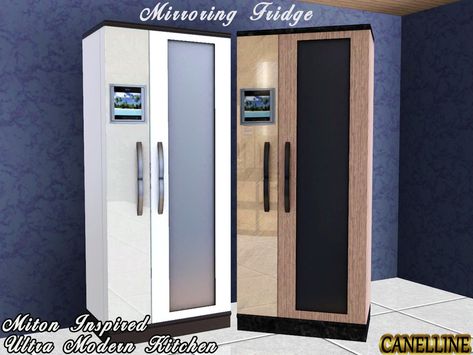 Huge Fridge, Modern Fridge, Big Fridge, Ultra Modern Kitchen, White Fridges, Modern Kitchen Appliances, Sims 4 Kitchen, Kitchen Fridges, Sims 4 Cc Packs