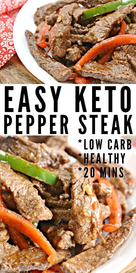 Keto Pepper Steak, Peper Steak, Carolyn Ketchum, Keto Meats, Keto Chinese, Keto Entrees, Healthier Me, Chinese Pepper Steak, Keto Meat