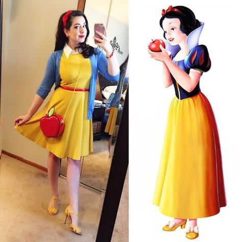 Snow White #disney #dapperday #disneystyle #disneyfashion #disneybound White Outfit Casual, Snow White Outfits, Disney Character Outfits, Disney Dapper Day, Disney Bound Outfits Casual, Princess Inspired Outfits, Disney Dress Up, Snow White Costume, Disney Princess Outfits