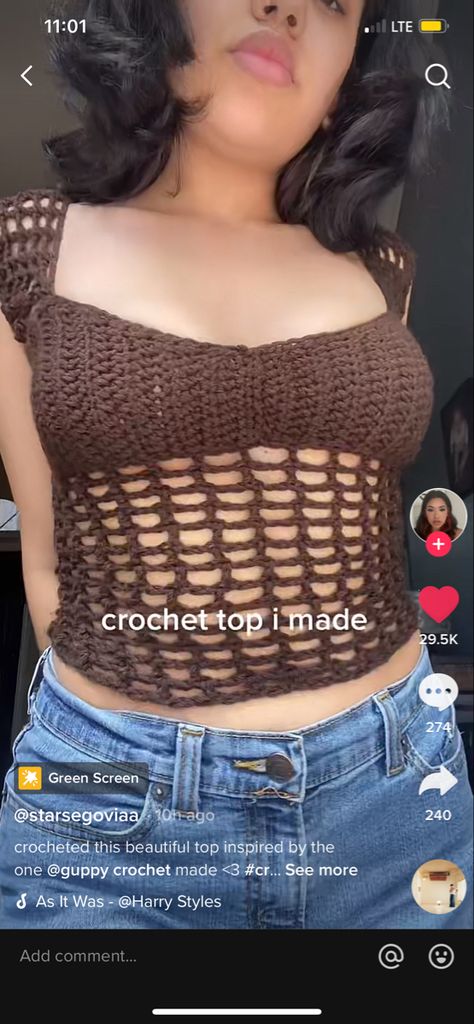 Croshay Tops, Crochet Fairy Top, Crochet Projects Clothes, Croshay Ideas, Crop Top Blouse Designs, Crochet Too, Top Blouse Designs, Crochet Cami Top, Crochet Cami