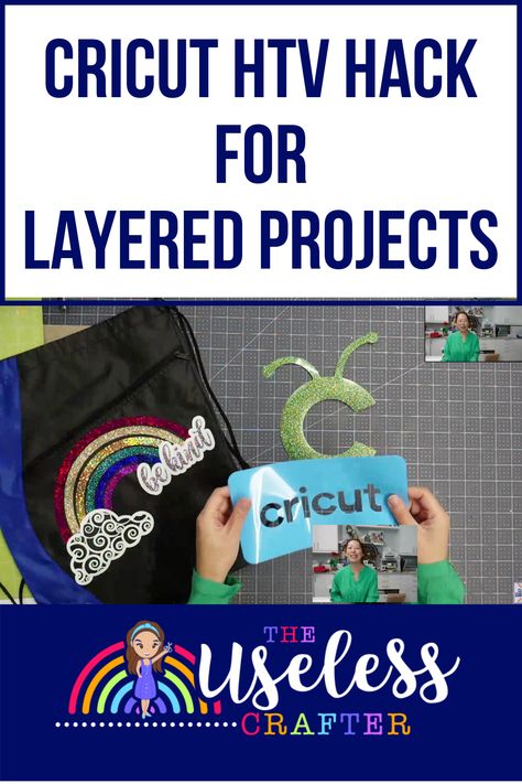 USING MY HTV OVERCUTTING HACK FOR LAYERED PROJECTS — The Useless Crafter Layering Htv Vinyl, Cricut Htv, Cricut Tips, Cricut Craft, Htv Vinyl, General Crafts, Cricut Craft Room, Use Me, Cricut Maker