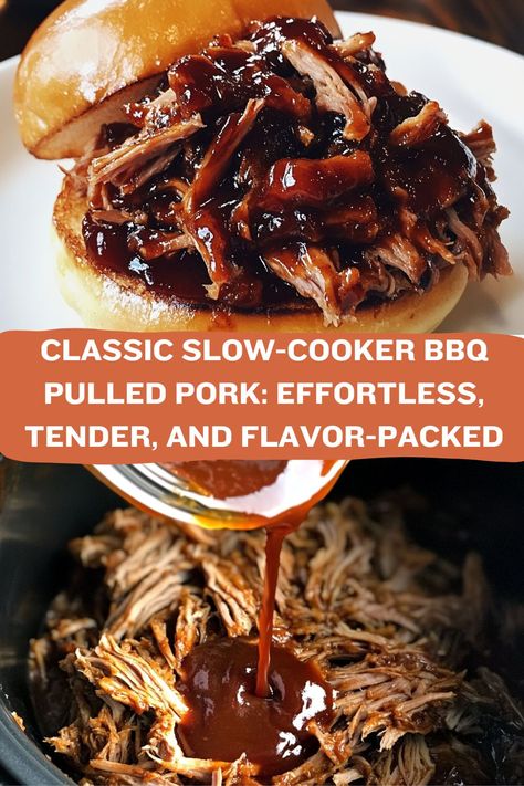 Want effortless, tender BBQ? This slow cooker BBQ pulled pork is packed with smoky flavor and melts in your mouth. Save this pin for your next easy meal! Slow Cooker Bbq Pulled Pork, Bbq Pulled Pork Slow Cooker, Bbq Sauce Chicken, Paprika Pork, Slow Cooker Bbq, Bbq Pulled Pork, Pork Shoulder, Barbecue Sauce, Melt In Your Mouth