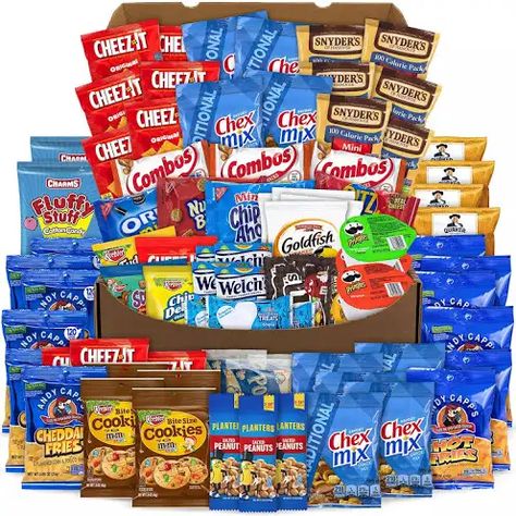 Big Party Snack Box (75 ct.) | Google Shopping Cheez Its, Nabisco Cookies, Welches Fruit Snacks, Cotton Candy Party, Big Snacks, Planters Peanuts, Goldfish Crackers, Rice Krispies Treats, Krispies Treats