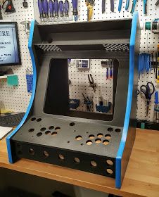 Mr. Armageddon Builds (Project Log): TableTop Arcade - Assembly, Electrical, and Painting Arcade Cabinet Plans Pdf, Video Game Cabinet, Arcade Cabinet Plans, Arcade Bartop, Arcade Controller, Arcade Console, Black Interior Doors, Pc Build, Arcade Cabinet