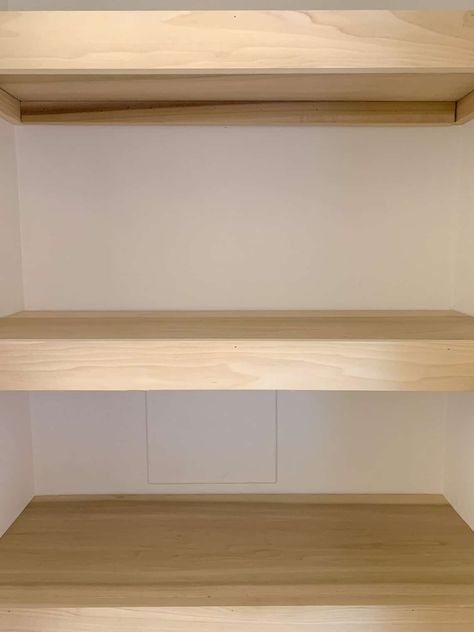 Diy Wood Closet, Closet Shelves Diy, Easy Diy Closet, Wooden Closet Shelves, Linen Closet Shelves, Wood Closet Shelves, Closet Organization Tips, Diy Closet Shelves, Deep Closet