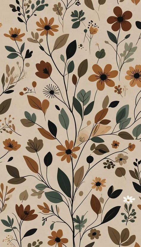 Cozy Background Wallpapers, Canva Iphone Wallpaper, Fall Flower Wallpaper, Cottagecore Phone Wallpaper Simple, Fall Floral Wallpaper, August Iphone Wallpaper, Fall Floral Aesthetic Wallpaper, Floral Backgrounds, Fall Floral Phone Wallpaper