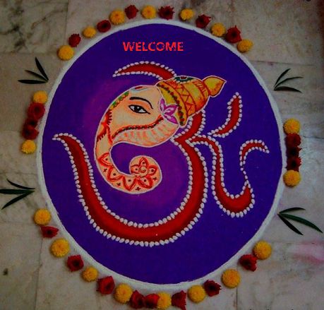 9 Perfect Welcome Rangoli Designs for Special Wishing Rangoli Designs For Ganesh Chaturthi, Ganpati Rangoli Designs, Welcome Rangoli, Ganpati Rangoli, Coraline Drawing, Rangoli Designs For Diwali, Ganesh Rangoli, Simple Flower Rangoli, Free Hand Designs