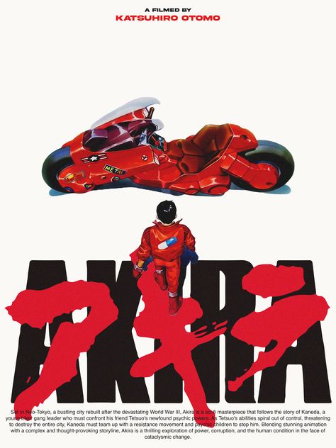 Akira Film, Akira Poster, Akira 1988, 80s Poster, Akira Manga, Akira Anime, Katsuhiro Otomo, The Best Anime, Deco Poster