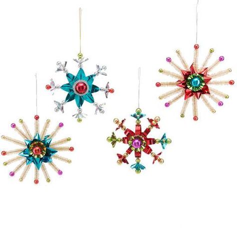 Modern Christmas Ornaments, Retro Christmas Decorations, Christmas Craft Fair, Retro Christmas Tree, Diy Holiday Gifts, Mid Century Christmas, Beaded Christmas Ornaments, Pretty Christmas, Old Fashioned Christmas