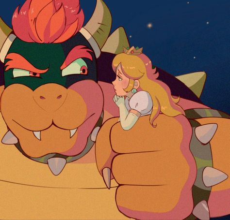 Princess Peach Bowser super Mario Peaches And Bowser, Peach X Bowser, Bowser X Peach, Princess Peach And Bowser, Bowser And Peach, Peach And Bowser, Carribean Food, Princesa Peach, Super Mario Art