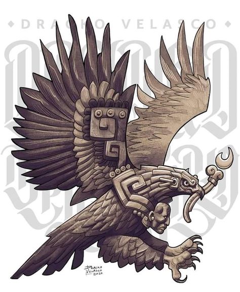 Aztec Tattoos Sleeve, Aztec Warrior Tattoo, Azteca Tattoo, Aztec Drawing, Aztec Artwork, Mexican Eagle, Mayan Tattoos, Mexican Artwork, Mexican Art Tattoos