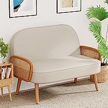 Small Space Entryway, Beige Loveseat, Small Loveseat, Settee Bench, Mini Sofa, Bench With Back, Small Couch, Modern Loveseat, Loveseat Slipcovers