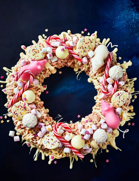 Find 1000s of triple-tested recipes, expert cooking advice from your favourite celebrity chefs and the latest food trends Christmas Wreath Recipe, Christmas Wreath Dessert, Bbq Christmas, Wreath Recipe, Amaretti Biscuits, Canapes Recipes, Sour Cherries, White Chocolate Truffles, Christmas Platter