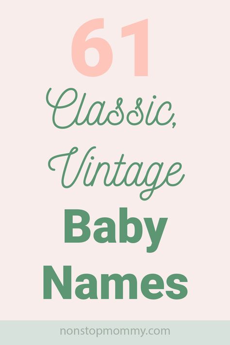 These classic, vitntage baby names are timeless and perfect for your newborn baby boy or girl. Some of these are populaar names while others are rare and uncommon names that you still don't hear frequently. Classic baby names are adorable on babies and grow well into adulthood. Classic Names Vintage, Old Money Names List, Classy Baby Names, Old Money Baby Names, Polish Baby Names, Baby Names With Nicknames, Baby Names Traditional, Baby Names Uk