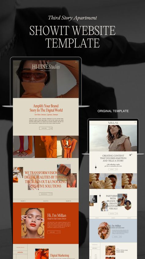 the website templates from third story apartment are fully customizable. built on showit, a drag and drop platform. the templates are compatible with wordpress blogging and will take the stress out of launching or rebranding your business. the templates come with copy prompts, tech support, and tutorials to make launching easy. they are the perfect entrepreneurs who want to make a lasting impression and book high-ticket clients. Video Section Web Design, Apartment Website, Single Page Website Design, Graphic Design Texture, Story Web, Single Page Website, Design Website Inspiration, Feminine Web Design, Work Graphic Design