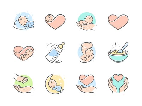 Baby Logo Branding, Baby Logo Design, Cool Easy Drawings, Saving For Baby, Pregnancy Apps, Pregnancy Art, Baby Products Packaging, Baby Art Projects, Essential Oils For Kids