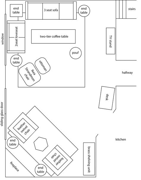 living room layout with sofa, loveseat and large wingback chair and ottoman Strandmon Ikea, Large Living Room Layout, Sofa Layout, Living Room Layout, Sala Grande, Living Room Furniture Layout, Luxury Furniture Living Room, Couch And Loveseat, Sofa Loveseat