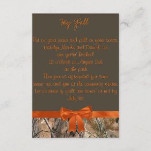 Camo Wedding Invitations, Country Style Wedding Invitations, Orange Invitation, Country Invitations, Camo Birthday, Camouflage Wedding, Hunting Wedding, Camo Wedding, Country Wedding Invitations