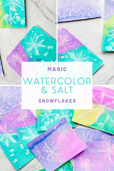 Winter Season Crafts For Kids, Snow Flake Crafts For Preschool, Toddler Snow Craft, Winter Toddler Art Projects, Snowflake Salt Painting, Snow Projects For Kids, Preschool Snowflake Activities, Winter Break Crafts For Kids, Cold Day Activities For Kids