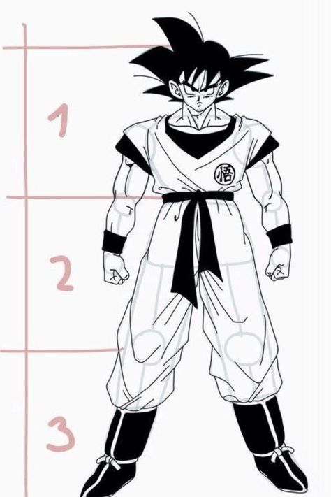 How To Draw Easy Goku Dbz Reference, How To Draw Goku, Draw Goku, Dbz Manga, Goku Drawing, Drawing Help, 3d Dragon, Face Artwork, Art Dragon