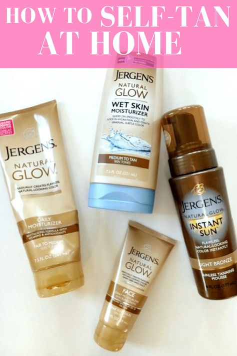 How To Self Tan At Home, Tanning Ideas, Fake Tan Lotion, Self Tanning Tips, Tan Lotion, How To Tan, Jergens Natural Glow, Tanning Skin Care, Sunless Tanning Lotion