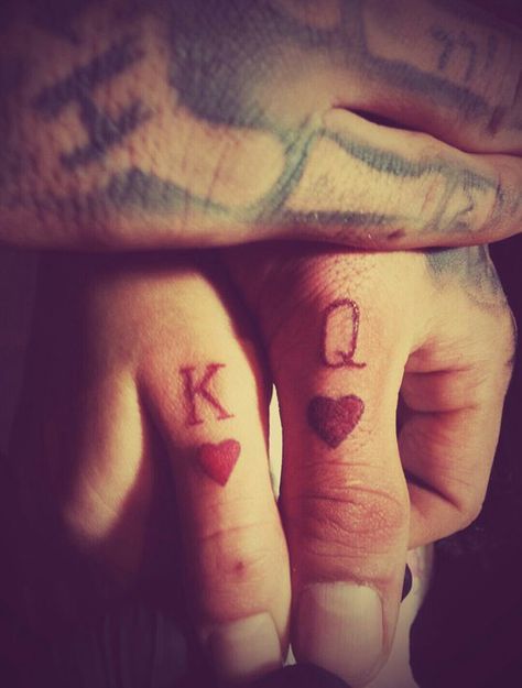 King and Queen tats King And Queen Tattoo, Wife Tattoo, Queen Tattoo, King And Queen, Love Tattoos, Heart Print, Jesus Fish Tattoo, Tatting, Queen