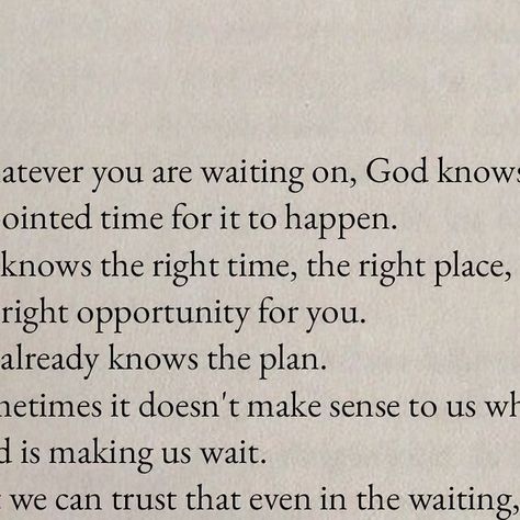 Ashley Hetherington on Instagram: "Sometimes it really does feel like God has abandoned you.  Like He hears everyone else’s prayers, but not yours. Like He makes everyone else’s dreams happen, but skips over yours. Like He dangles a carrot in front of your face just when you think He’s about to bring a blessing into your life, only to say... “Wait longer.”   I can’t be the only one who feels this way.   But over my own season of waiting and believing God is going to come through in His perfect timing — He has taught me much about how to truly trust Him. And surrender my timeline to His.   Because I realize when I try to cling to my own life,  When I try to control everything,  When I try to make it all happen in my own strength -   I am left feeling exhausted.  I am left feeling discourage Ashley Hetherington, Season Of Waiting, Waiting Season, Feeling Discouraged, Answered Prayers, Perfect Timing, 2024 Vision, Knowing God, A Blessing