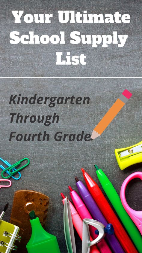 When it's time to shop for school supplies, this school supplies checklist for grades kindergarten through fourth is a great place to start your back-to-school shopping! School Supplies Checklist, School Supply List, Clorox Wipes, Free Printable Activities, School Supplies List, Pocket Folders, School Supply, Ruled Notebook, Pencil Eraser