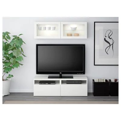 Bookcases - IKEA Brick Living Room, Bookcase With Glass Doors, Tv Bench, Colorful Interior Design, Tv Storage, Ikea Besta, Plastic Edging, Tv Wall Design, Tv Accessories