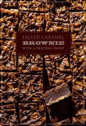 18 Brownie Recipes to Delight Your Taste Buds! | How Does She Brownie Caramel, Pretzel Brownies, Salted Caramel Brownie, Pretzel Crust, Salted Caramel Brownies, Fudgy Brownie, Chocolate Crust, Caramel Brownies, Dessert Aux Fruits