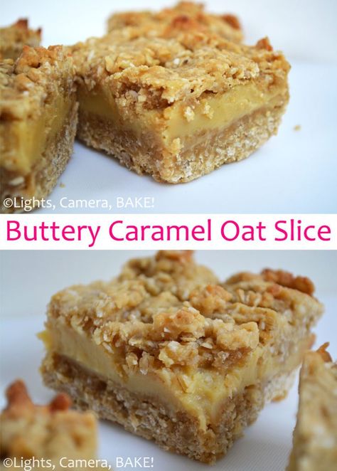 Quick Slices Recipes, Slice Dessert, Sweet Treat Recipes, Sweet Slices, Oat Slice, Slice Recipes, Caramel Slice, Tray Bake, Baking Desserts