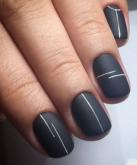 Add the finishing touch to any look with simple and chic nail designs that are always on trend. Mens Nails, Black Nail Art, Minimalist Nail Art, Cute Nail Art Designs, Minimal Nails, Short Nails Art, Elegant Nails, Chic Nails, Easy Nail Art