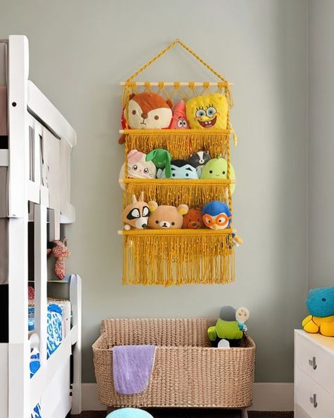 Macrame Kids Room, Ikea Interior, Cozy Bohemian, Toy Hammock, Macrame Wall Hanger, Cute Fringe, Free Macrame Patterns, Boho Inspiration, Boys Bedroom