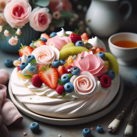 Pavlova: Australian Sweet Symphony Pavlova Australian, Perfect Meringue, Anna Pavlova, Desserts Menu, A Symbol, Pavlova, Pretty Food, Fresh Fruit, Whipped Cream