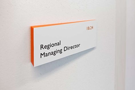 The signage system we designed employs colour and materials in their simplest form. The signage system suits the spirit of its surrounding, communicating information clearly without being intrusive. Studio Dumbar, Ada Signage, Room Signage, Door Signage, Wayfinding Signage Design, Office Signage, Wayfinding Signs, Wall Signage, Wayfinding Design