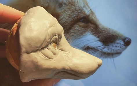 Clay Fox, Fox Sculpture, Scale Art, Diy Doll Miniatures, Dane Dog, Ceramic Artwork, Fox Head, Clay Animals, Ceramic Animals