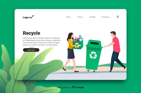 Flat recycling landing page template | Free Vector #Freepik #freevector #business #template #nature #layout Nature Layout, Thesis Presentation, Garbage Sorting, Ui Ux Design Trends, Ux Design Trends, Website Landing Page, Ui Design Website, Landing Page Template, Website Design Layout