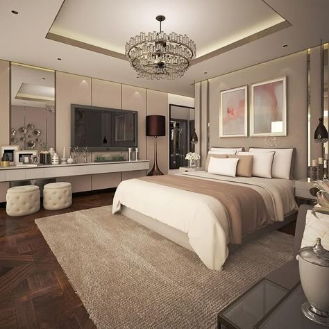 Minimalistic Chic Bedroom, Bedroom Basic Decor, Big Bedroom Luxury, Bedroom Interior Design Luxury Master Suite, Contemporary Luxury Bedroom, Bedroom Ideas Luxury, Condo Bedroom, Luxe Bedroom, Big Bedrooms