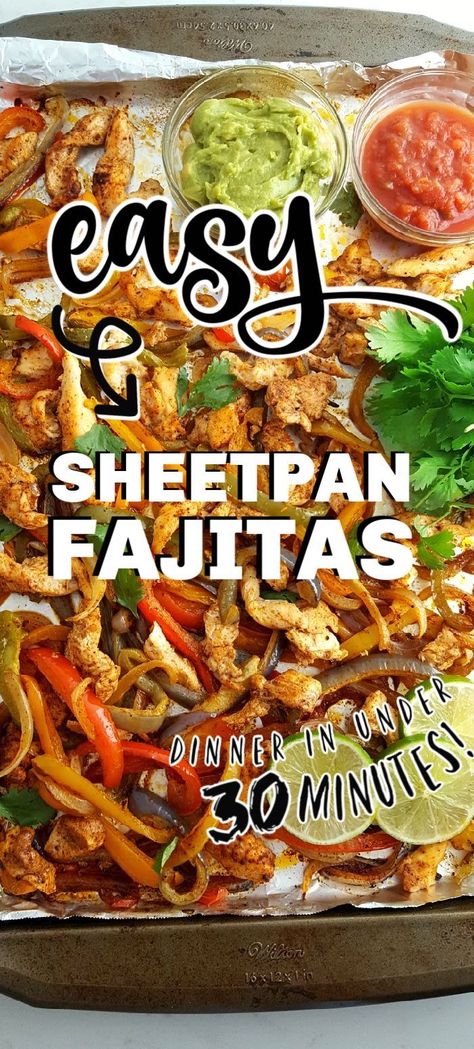 Chicken Fajitas Oven, Oven Fajitas, Sheet Pan Fajitas, Pan Fajitas, Sheet Pan Chicken Fajitas, Easy Chicken Fajitas, Baked Chicken Fajitas, Easy Sheet Pan Dinners, Chicken Fajita Recipe