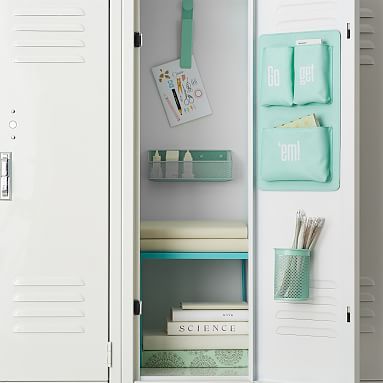 Locker Accessories, Shelves & Decorations | PBteen Locker Organization Ideas, Cute Locker Decorations, Middle School Organization, Cute Locker Ideas, School Locker Organization, School Locker Decorations, Middle School Lockers, High School Lockers, Middle School Supplies