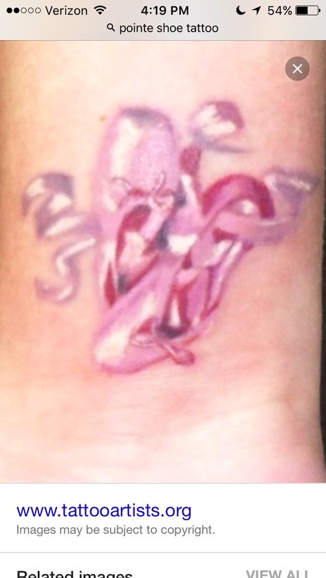 Pink pointe shoes Ballet Slipper Tattoo, Ballet Shoes Tattoo, Shoes Tattoo, Ballet Tattoos, Ballerina Tattoo, Shoe Tattoos, Ballet Shoe, Ballerina Girl, Sleeves Ideas