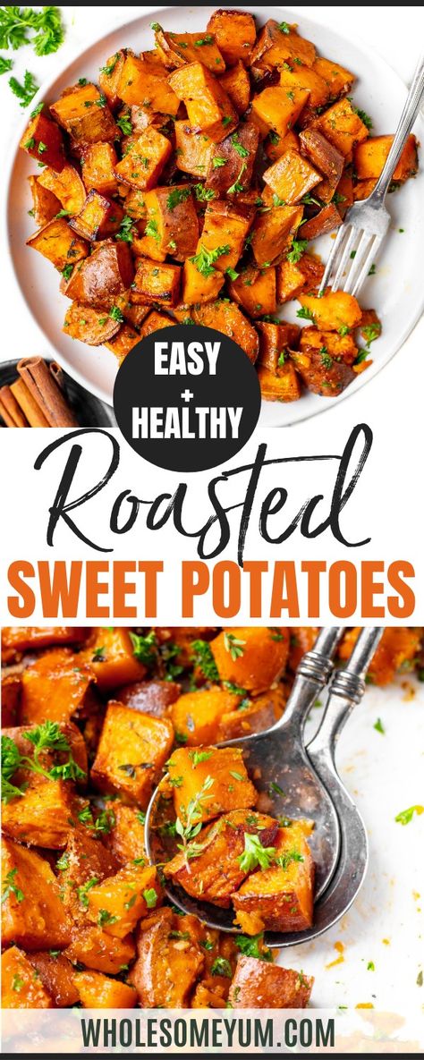 Roasted Sweet Potatoes Flower Child Sweet Potato Recipes, Sweet Potato On The Stove, Fresh Yams Recipe Baked, Low Cholesterol Sweet Potato Recipes, Sweet Potato Recipes For Diabetics, Healthy Baked Sweet Potato Recipes, Diced Sweet Potatoes Baked, Low Cal Sweet Potato Recipes, Roasted Sweet Potato Recipes