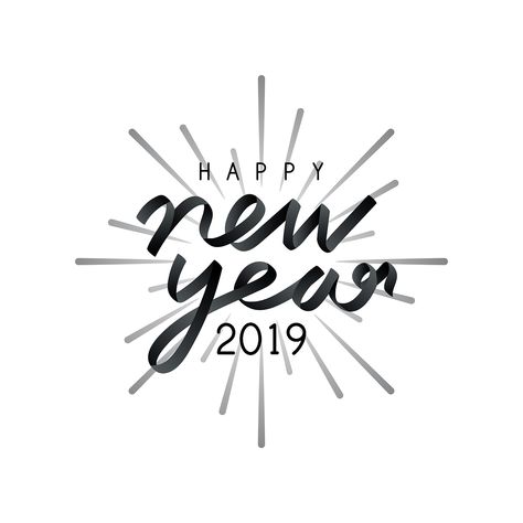 Happy new year 2019 badge vector | premium image by rawpixel.com / NingZk V. Happy New Year Typography, Fireworks Festival, Happy New Year Quotes, Happy New Year 2019, New Year Images, Quotes About Everything, Quotes About New Year, Quotes By Authors, New Year Wishes