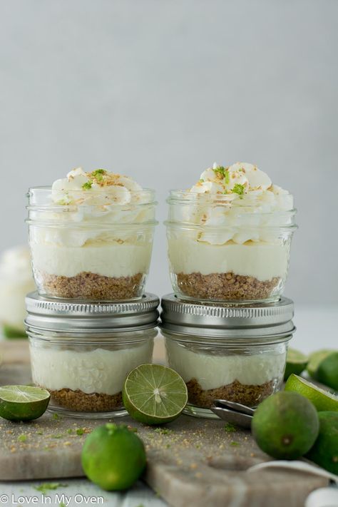 Key Lime Pie In A Jar Recipe, Key Lime In A Jar, Key Lime Pie In Mason Jars, Key Lime Pie In A Jar, Lime Treats, Key Lime Parfait, Key Lime Pie Cheesecake, Healthy Smash Cake, Pie In A Jar